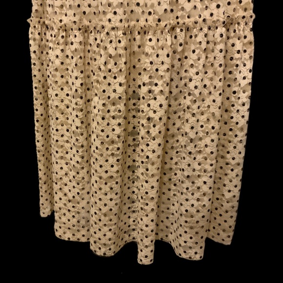 Meadow Rue Anthro Cream-black polka dot lace textured slip lining layers - Picture 8 of 16